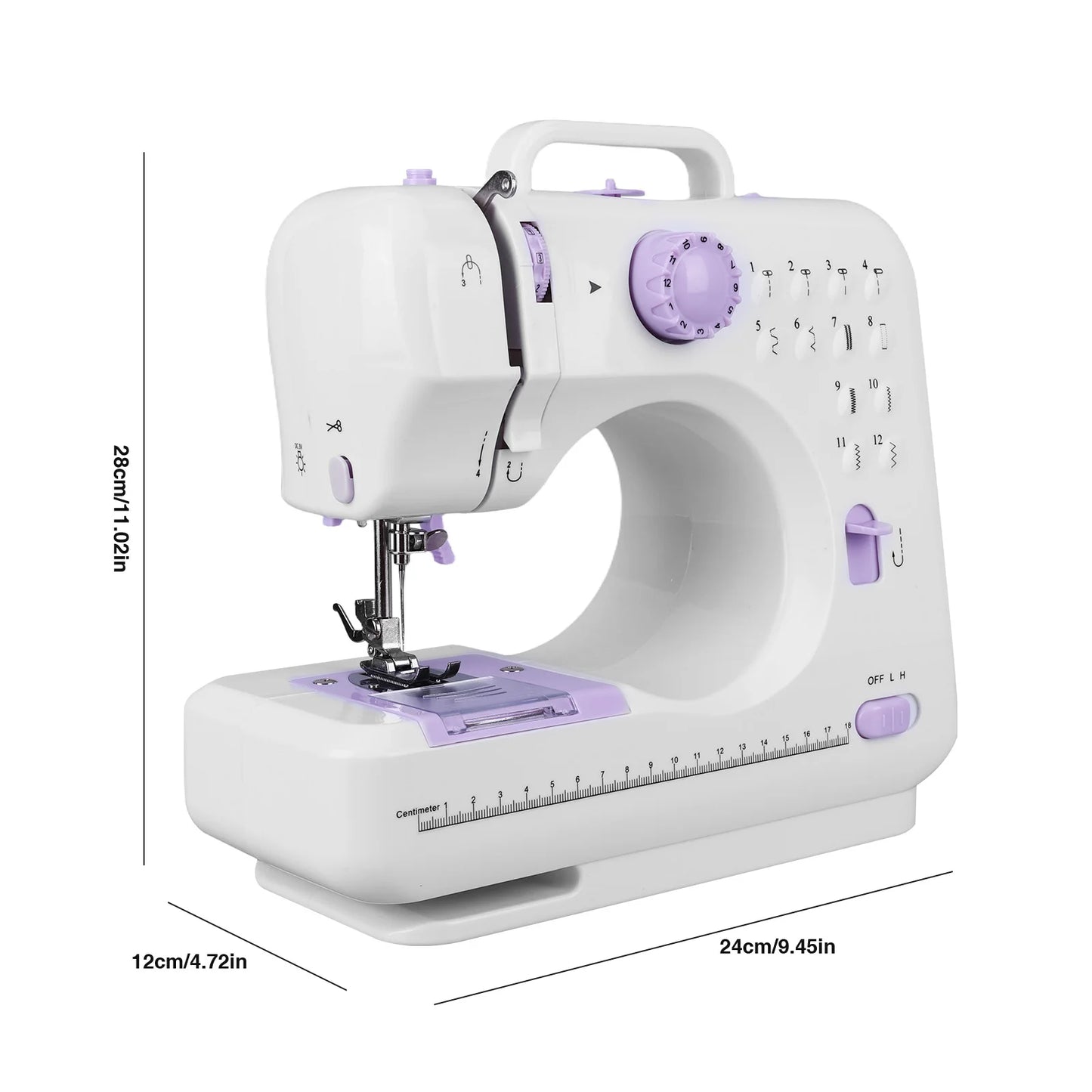12 Stitches Sewing Machine with Foot Pedal Household Sewing Machine Non-Slip 505A Knitting Machine for DIY Home Sewing Mending