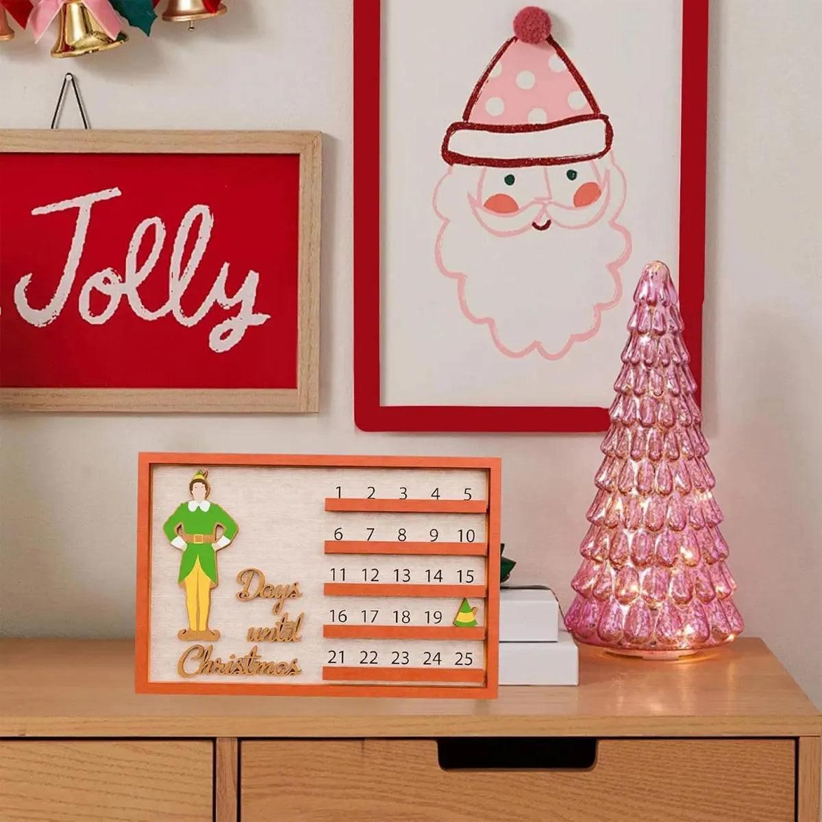 Christmas Calendar Unique Countdown To Christmas Sign Farmhouse Tabletop Number Date Rustic Home Decor Cartoon Patterns Table