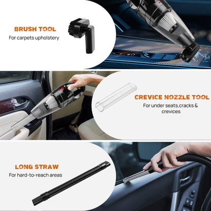 Home Mattress 3 in 1 Handheld Cordless Vacuum Cleaner, Powerful Suction for Car Pet Hair Cleaning, Rechargeable with LED Light