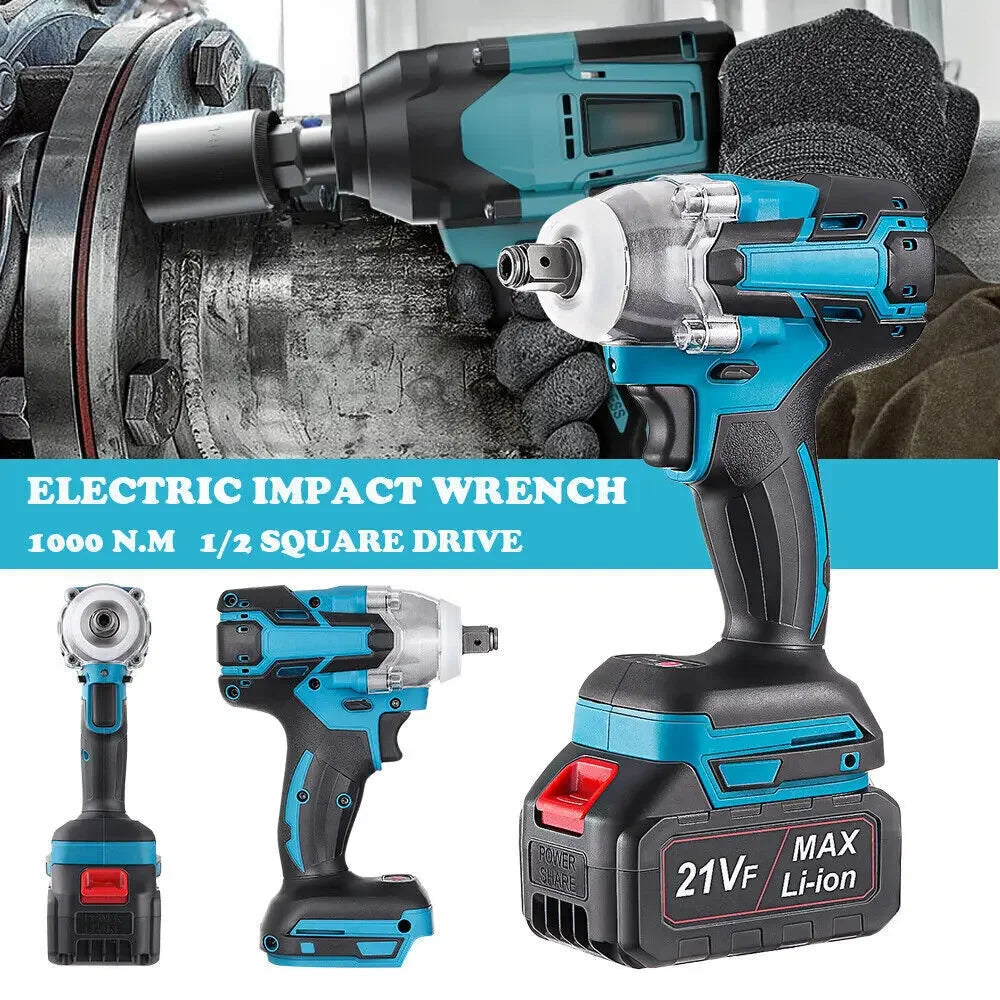 Heavy Duty 1/2" Cordless Electric Impact Wrench Impact Drill Gun Ratchet Driver