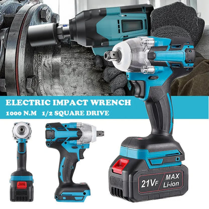 Heavy Duty 1/2" Cordless Electric Impact Wrench Impact Drill Gun Ratchet Driver