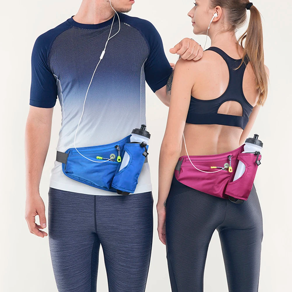 Running Waist Bags Water Bottle Holder Hydration Belt Bag Cell Phone Jogging Cycling Bag For Men Women Sports Fanny Pack Gym Run