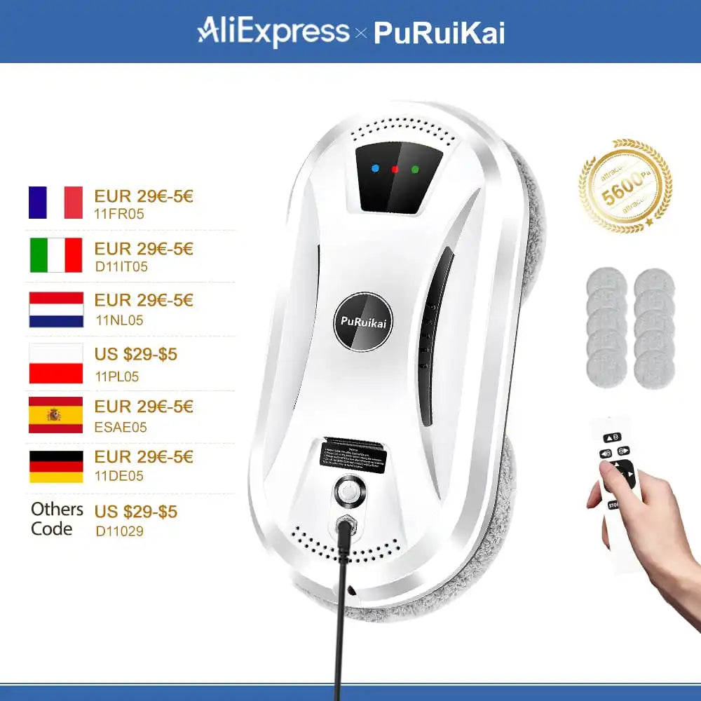 PuRuiKai Ultra thin Robot vacuum cleaner window cleaning robot window  electric glass limpiacristales remote control for home