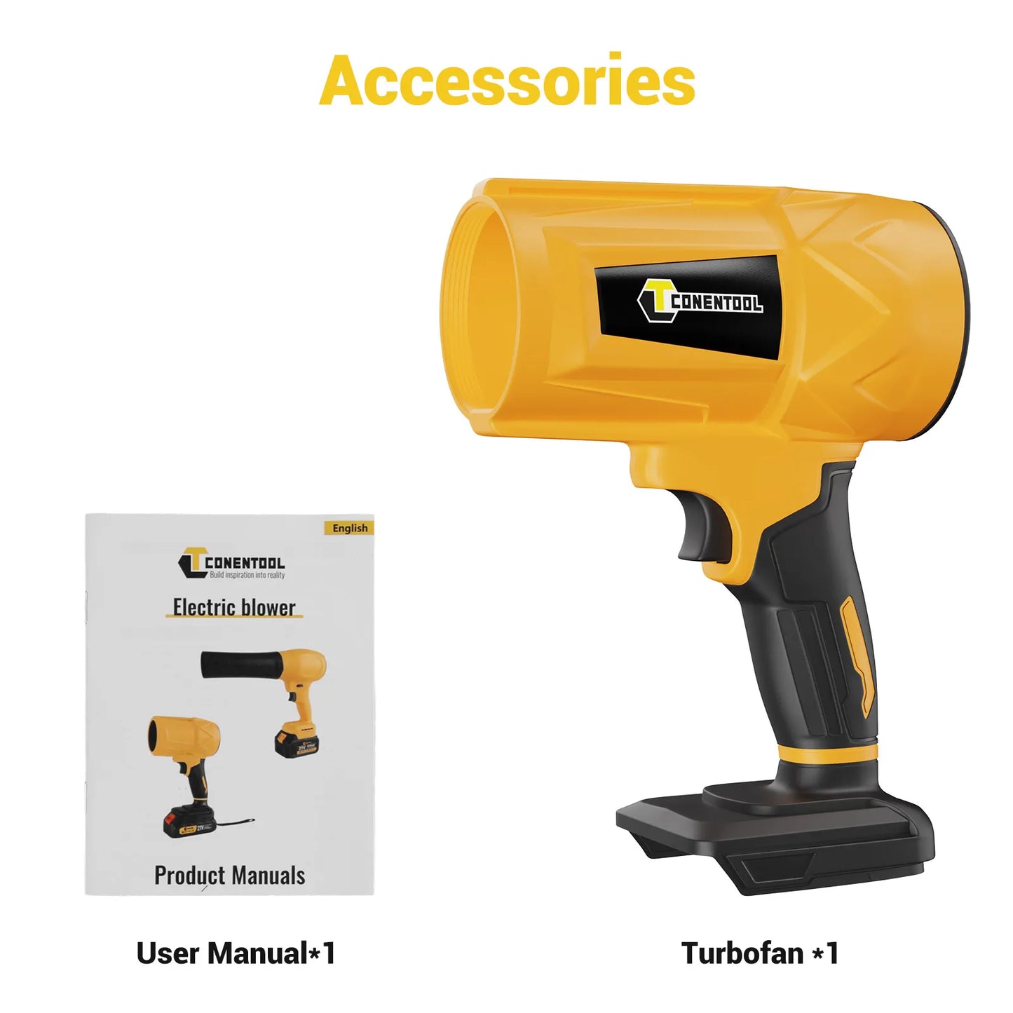 CONENTOOL 62500RPM Cordless Electric Turbo Blowers Jet Fan 200M/S Handheld Leaf Blower Dust Blowing for Makita 18V Battery Pin