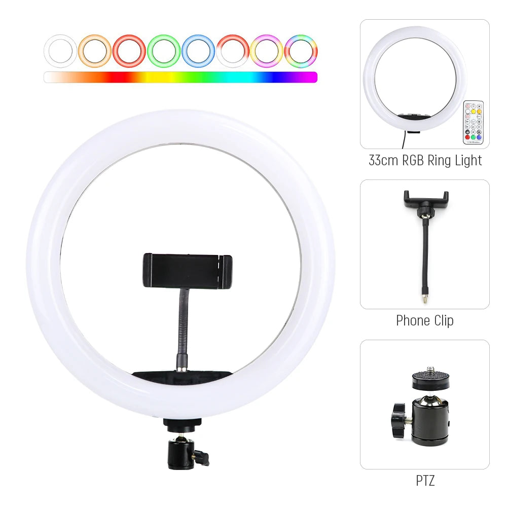 26cm 10inch Led Selfie Ring Light Round Ring Lamp with Phone Holder Photography Fill Lighting with Tripod for Youtube Live Video