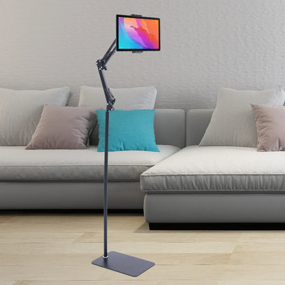 1.35M Height Tablet Stand Tripod Floor Holder Adjustable Tablet Mobile Phone Mount Lazy Frame Enlarged Square Base
