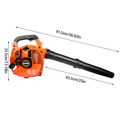 Gas Powered Leaf Blower 2-Stroke Engine 25.4CC Handheld Blower 0.9L Oil Tank Powerful Wind Snow Blower for Lawn Garden