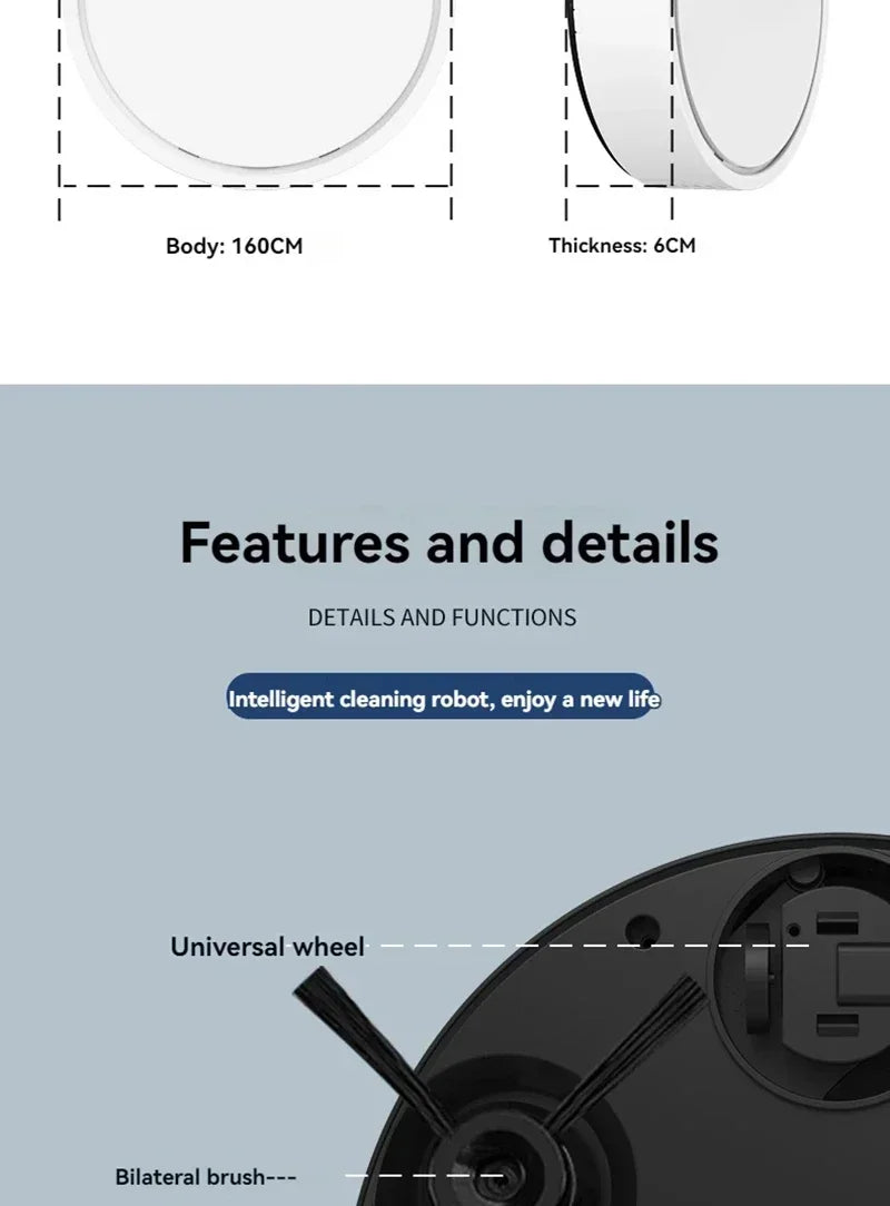 2026 Model Sweeping Robot Automatic Home Mini Cleaning Machine USB Charging Smart Sweep Mop 5-In-1 Vacuum Cleaner New