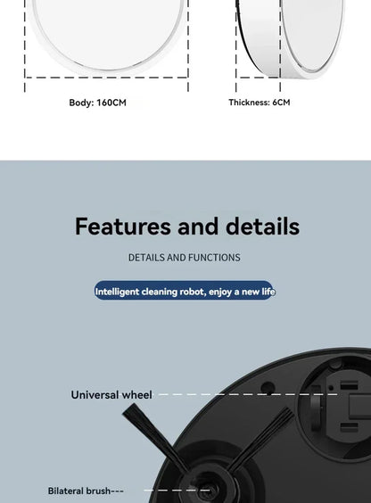 2026 Model Sweeping Robot Automatic Home Mini Cleaning Machine USB Charging Smart Sweep Mop 5-In-1 Vacuum Cleaner New