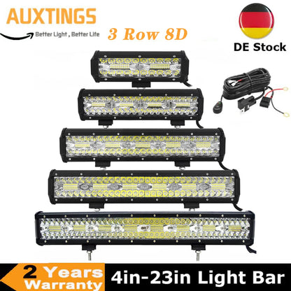 4-23 inch Off Road LED Light Bar 12V 24V 8D Combo Led Bar/Work Lights for Car Jeep Truck Suv 4x4 Atv Boat Lightbar Headlight