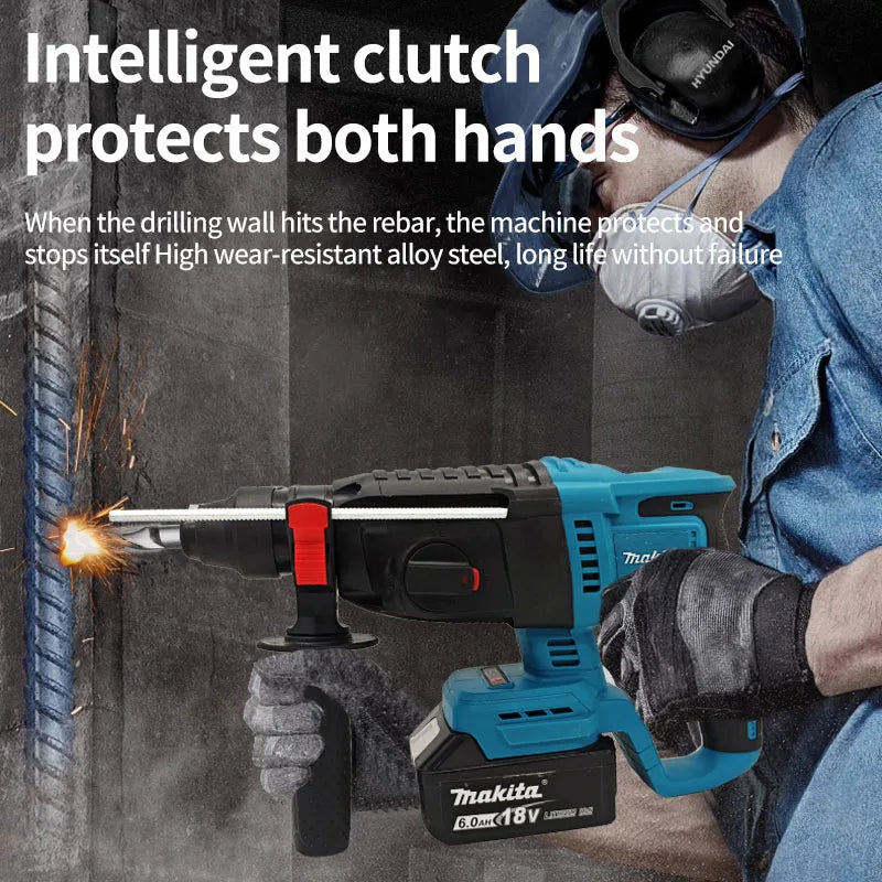 Makita 26MM Brushless Hammer Cordless Electric Hammer 18V Lithium Battery Wireless Drills Makita 18v Original Power Tools ﻿