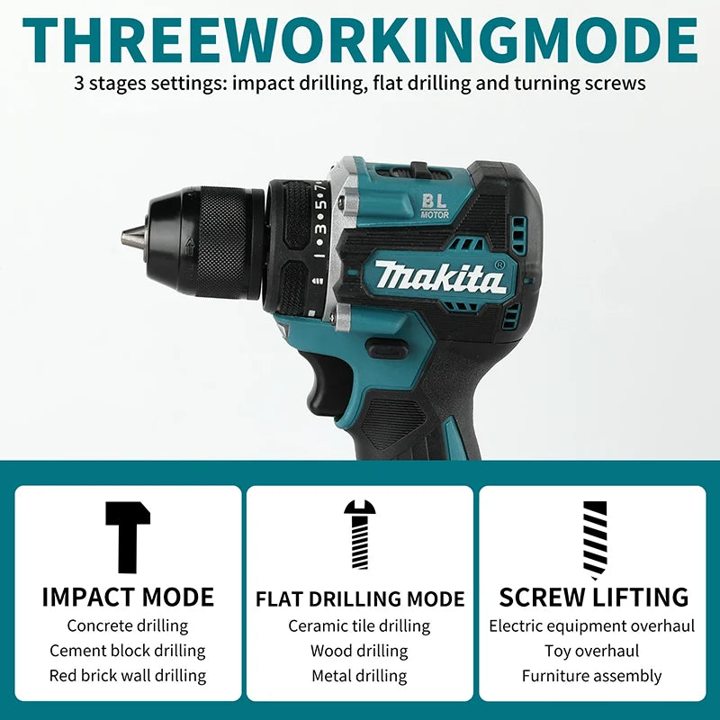 Original Makita Battery DDF487 Cordless Driver Drill Brushless Electric Impact Screwdriver Rechargeable  battery Power Tool