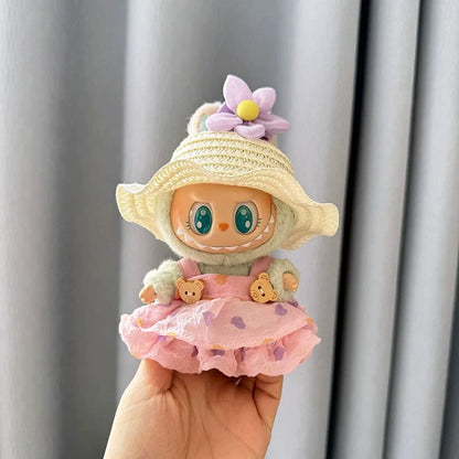 Mini Plush Doll'S Clothes Cute Outfit Accessories For Labubu V1 V2 Korea Kpop Idol Dolls Goose Dinosaur Macaron Clothing Gifts