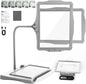 10X Rechargeable Full Page Magnifier，Large Len Magnifying Glass with 50 LED Lights & 3-IN-1 Gooseneck for Seniors Close Work