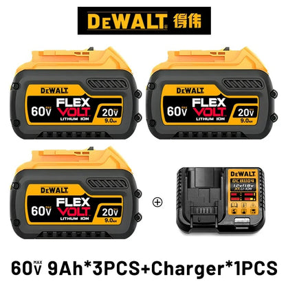 DeWALT 100% Original Battery 20V/60V 6Ah 9Ah MAX FlexVolt for DCB606 DCB205 DCB206 DCB209 DCB182 Power Tool with Charger