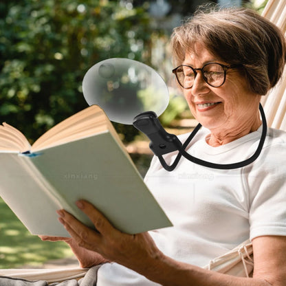XMSJ 3X 10X Magnifying Glass Pro - Hands-Free, Adjustable, Stand-Neckwear Magnifier for Seniors, Low Vision, Reading, Sewing