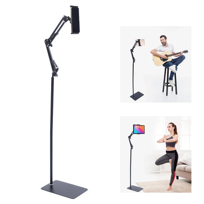 1.35M Height Tablet Stand Tripod Floor Holder Adjustable Tablet Mobile Phone Mount Lazy Frame Enlarged Square Base