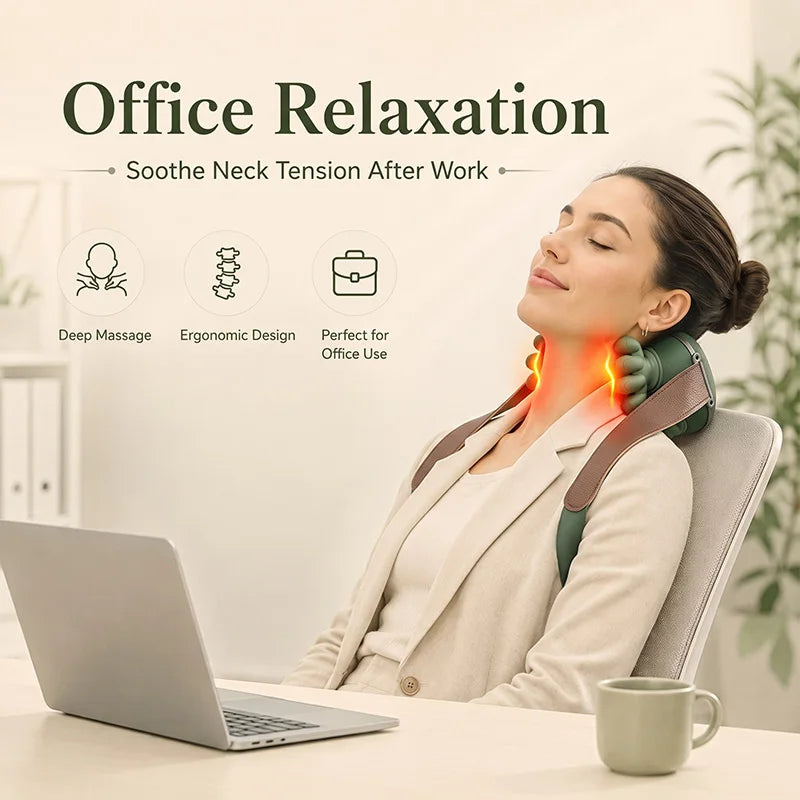 4D Neck And Shoulder Massager, Bionic Neck And Shoulder Massager, Wireless Neck, Cervical Spine, And Trapezius Kneading Massager, Heated Neck And Shoulder Massager