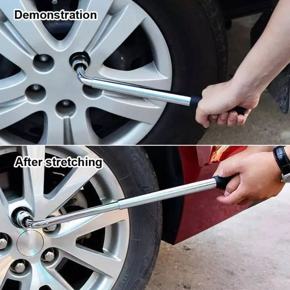 Extendable Wheel Brace Wrench Adjustable Telescopic 17MM 19MM 21MM 23MM Socket Tyre Nut Car Repair Tools For Car Van