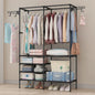 Clothes Rack Double Row Clothes Rack Large Floor Hangers With Hanging Hooks Shoes Household Storage Shelf Modern Coat Rack