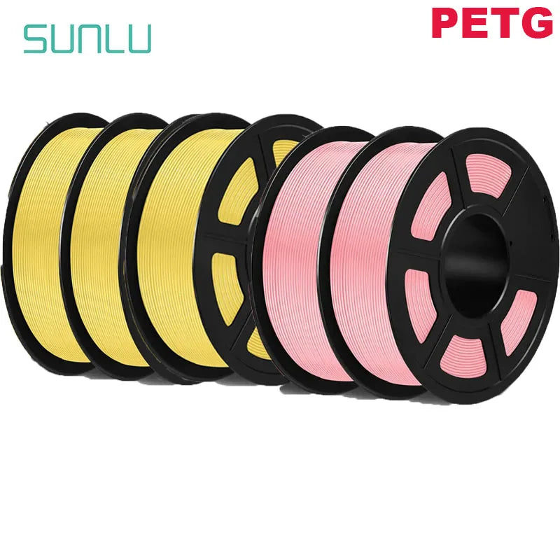 SUNLU 5Roll PETG/PETG Clear Filament 1.75 ±0.02mm 1kg Spool (2.2lbs) High Toughness Neatly Wound Filament Fit Most FDM Printer