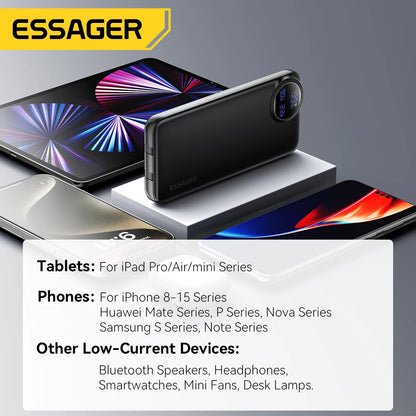 Essager Power Bank 30000mAh 22.5W PD Fast Charging Powerbank Portable Battery Charger For iPhone 15 14 13 12 Pro Max Huawei