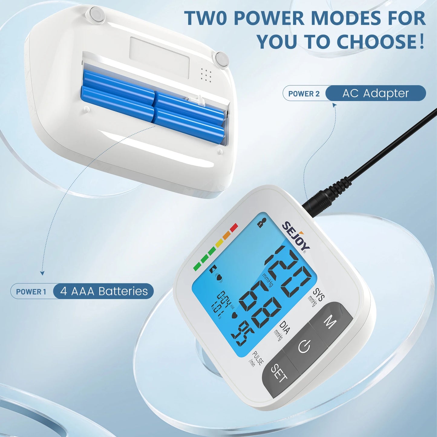 Sejoy DBP Blood Pressure Monitor Upper Arm Automatic BP Cuff Machine with LED Display for Home Use Health Care