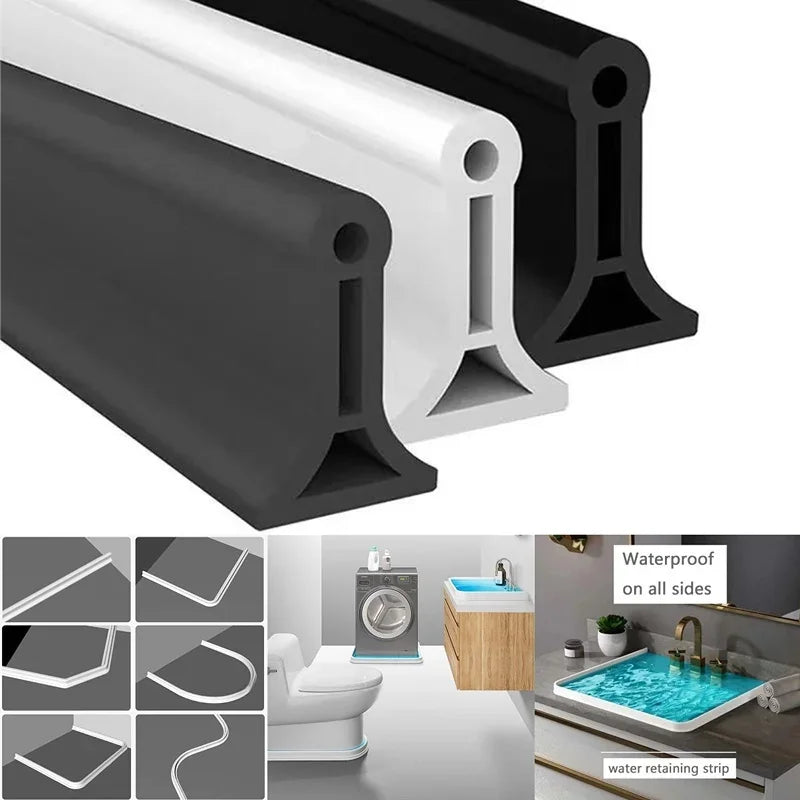 Bathroom Silicone Bendable Water Retaining Strip Shower Water Barrier Highl for Kitchen Separation Shower Accessories