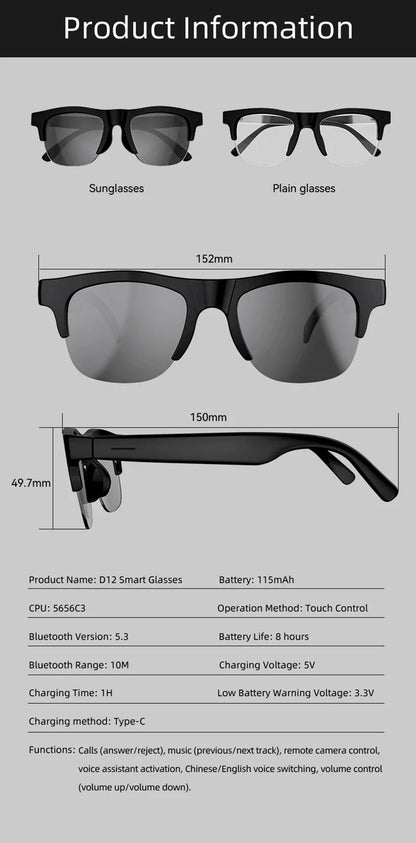 Lenovo 8K HD AI Smart Glasses AI Translation Hands-Free Calling AI Chat Logging Music Playback Smart Sunglasses for Men 2026 New