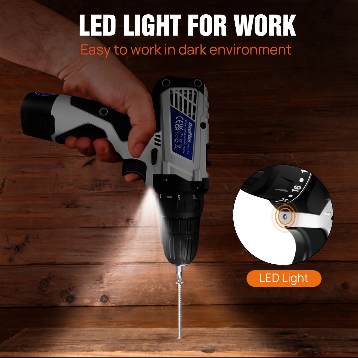 12V Cordless Drill Combo Cutter Electric Screwdriver Kit, 2 Variable Speed 18 + 1 Torque Setting, 23 Drill/Screwdriver Bits