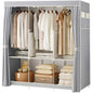 Fabric Canvas Wardrobe With Hanging Rail Shelving Clothes Storage Large Cupboard