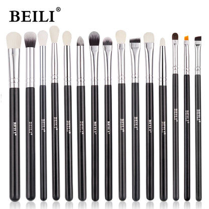 BEILI Black Makeup Brush Sets Professional Natural Goat Fiber Hair Brush Foundation Kakubi Contour Eyeshadow Beauty Tool brochas