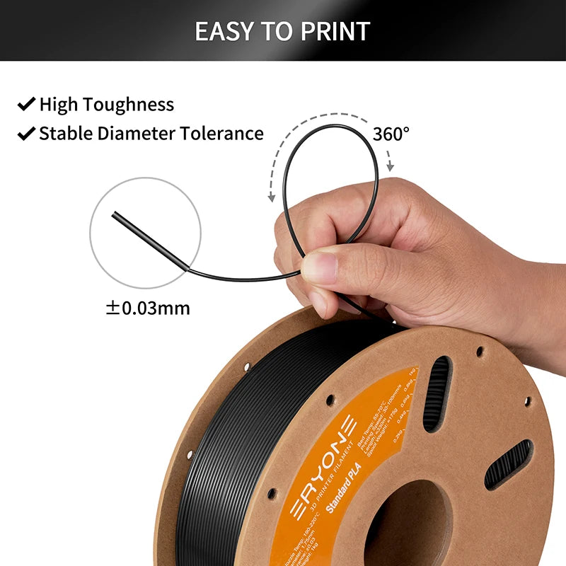 ERYONE 1/5/10KG Standard PLA Premium Filament 1.75mm 3D Print, Multicolor Available,big sale 1kg pla filament,1kg/spool