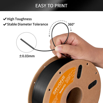 ERYONE 1/5/10KG Standard PLA Premium Filament 1.75mm 3D Print, Multicolor Available,big sale 1kg pla filament,1kg/spool