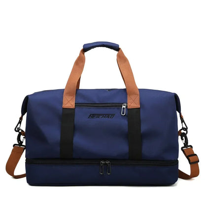 Large Capacity Travel Gym Bag Short-distance Luggage Portable Fitness Bags Shoulder Crossbody Handbags Men's Sports Waterproof B
