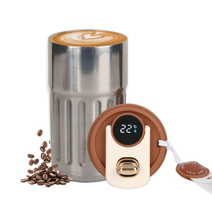 Stainless Steel Vacuum Insulated Travel Coffee Mug LED Temperature Display Insulated Mug with Lid 420ml