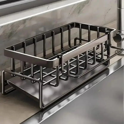 1 Pcs Kitchen Space Aluminum Sink Drain Rack Sponge Storage Faucet Holder Soap Drainer Shelf Basket Organizer Bathroom Accessories