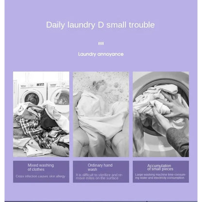 8L Foldable Mini Washer Spin Dryer Portable Cleaning Machine for Socks Underwear Panties Home Use Small Laundry