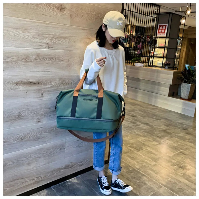 Large Capacity Travel Gym Bag Short-distance Luggage Portable Fitness Bags Shoulder Crossbody Handbags Men's Sports Waterproof B