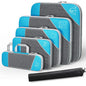6PCS Travel Compressed Packing Cubes Storage Organizer Set With Shoe Bag Mesh Visual Luggage Portable Lightweight Suitcase Bag