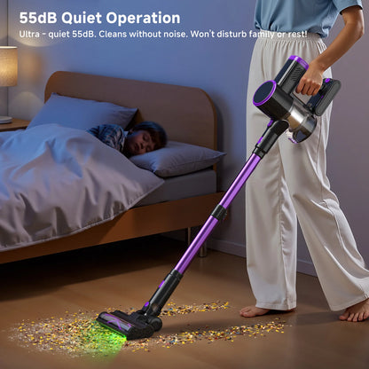 Lubluelu P4 Cordless Vacuum Cleaner 30Kpa Suction, 40Mins Runtime, Self-Standing, Green LED, for Hard Floor Carpet Pet