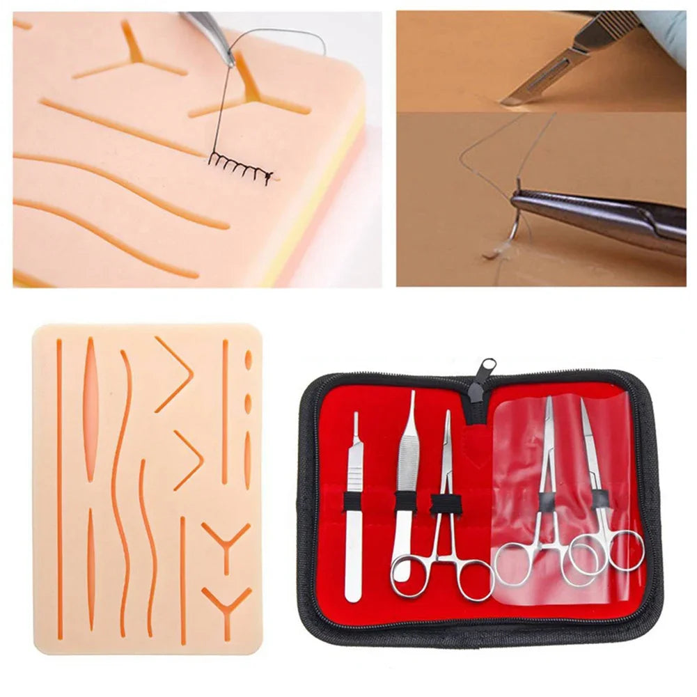 Silicone Skin Suture Training Kit Reusable Traumatic Skin Teaching Module Medical Surgical Suturing Gadgets Supplies