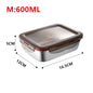 304 Stainless Steel Lunch Box Sealed Food Bento Box Refrigerator Square Microwave Heating Preservation Box Picnic Storage Box