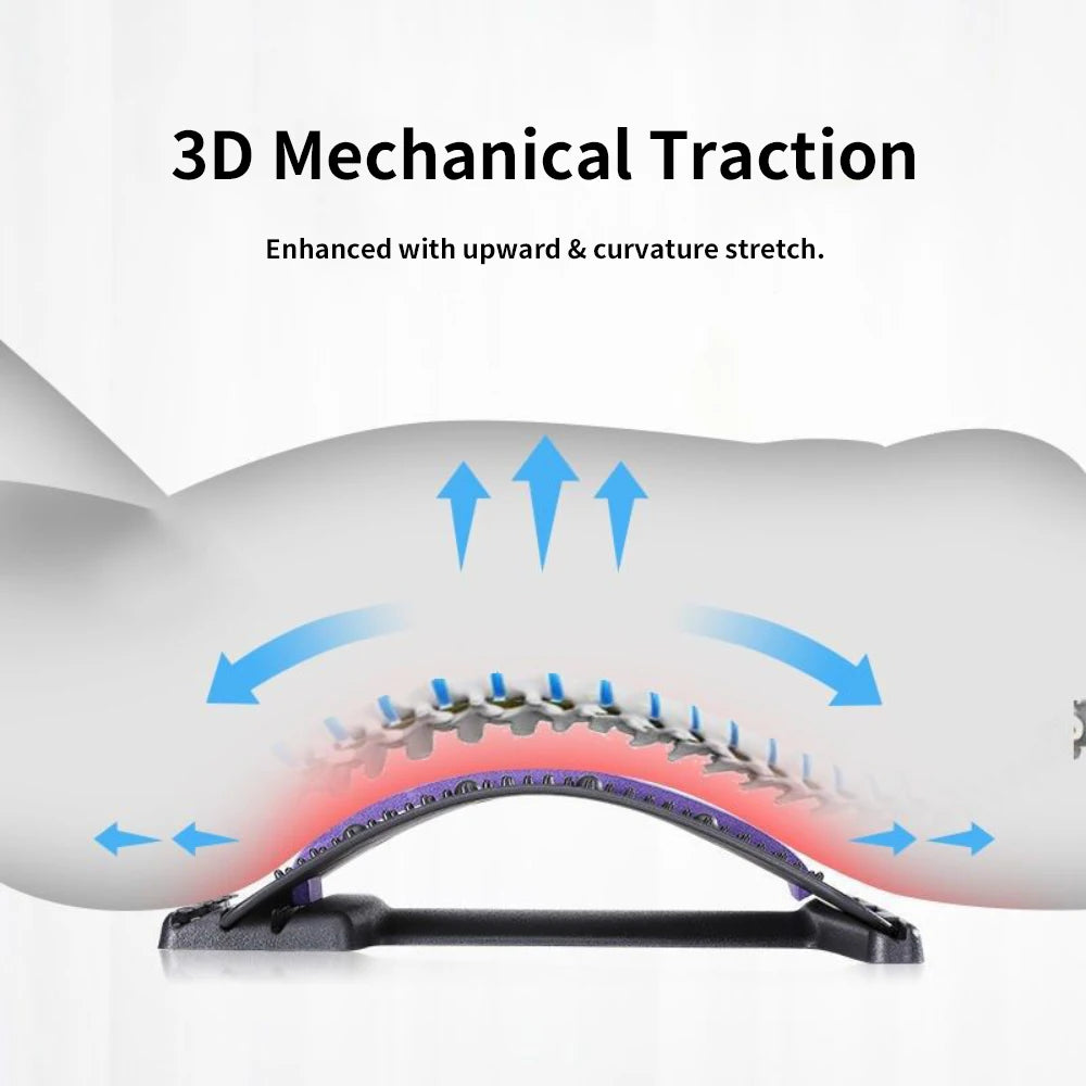 Back Stretcher Multi-Level Adjustable Massager Waist Neck Fitness Lumbar Cervical Spine Cervical Spine Support Massager Tools