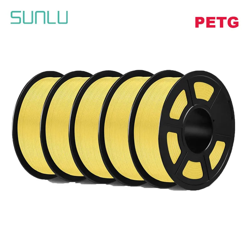 SUNLU 5Roll PETG/PETG Clear Filament 1.75 ±0.02mm 1kg Spool (2.2lbs) High Toughness Neatly Wound Filament Fit Most FDM Printer