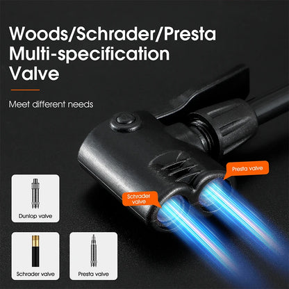 WEST BIKING Bike 120/160PSI Floor Pump High Pressure Cycling Pump Air Inflator Schrader Presta Valve Road MTB Bicycle Tire Pump