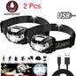 1/2X Super Bright Waterproof Head Torch Headlight LED USB Rechargeable Headlamp UK