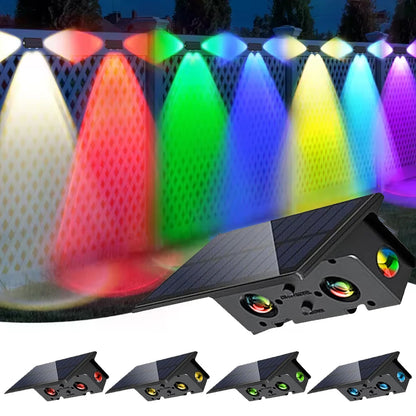 1-4PCS RGB Solar LED Light Outdoor Solar Wall Light IP65 Dusk To Dawn Up and Down Solar Light for Outside Fence Porch Deck Patio