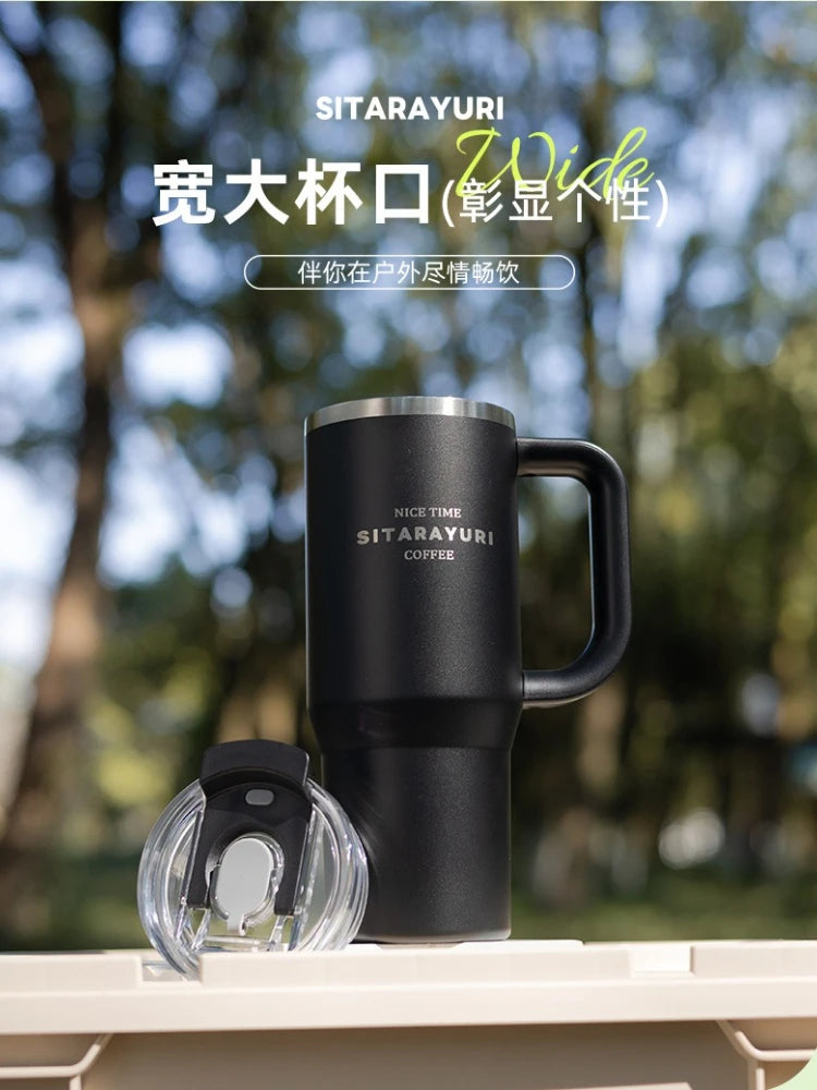 SITARAYURI 900ml Thermos Water Bottle Stainless Steel Coffee Cup Cold and Hot Double-layer Insulated Cup Tumbler Car Travel Mug