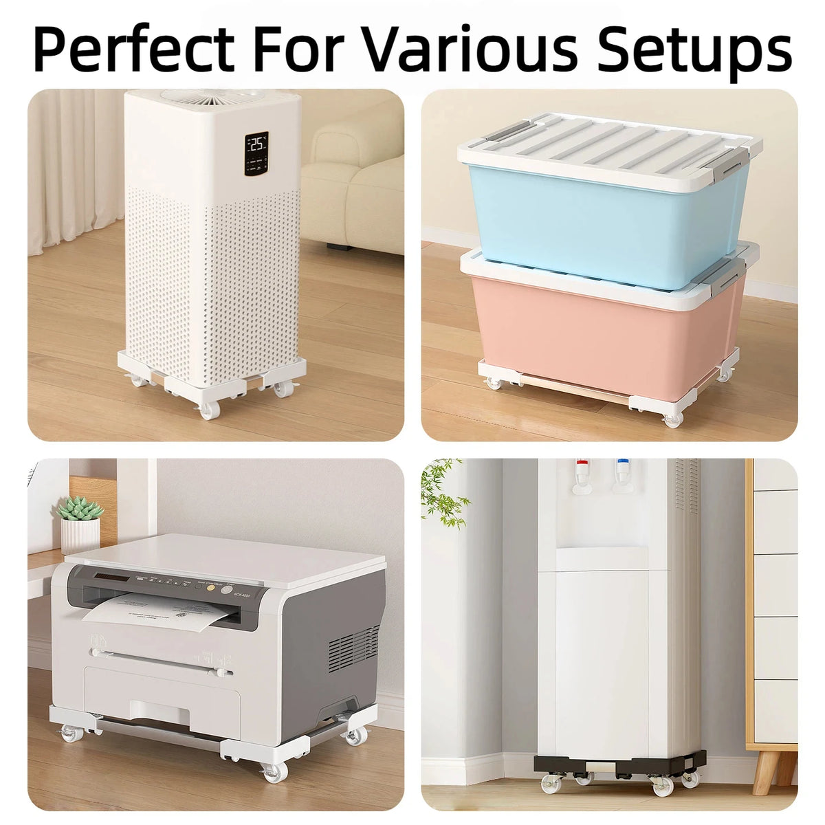 Mobile Extendable Computer Cart Adjustable Stand With Universal Wheels For Office CPU Tower Anti Slip Breathable Design